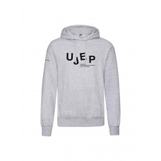 Mikina klokanka UNISEX s potiskem rukáv + prso - heather grey